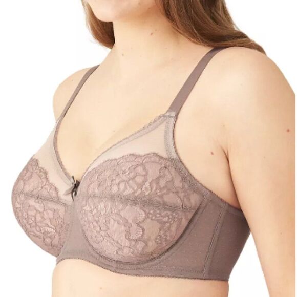 Wacoal Capuccino Retro Chic Sheer Mesh Full Figure Underwire Bra, 40D - Picture 1 of 6